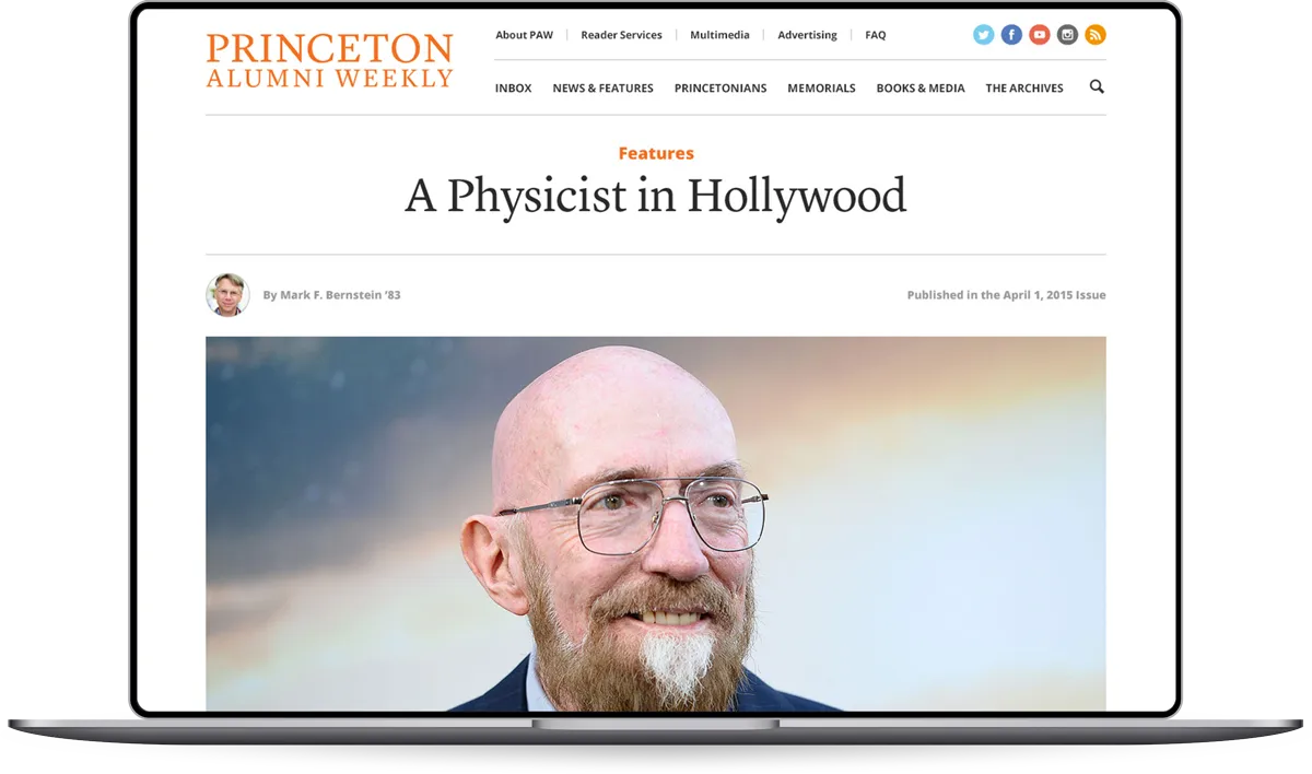 Princeton Alumni Weekly website on laptop and mobile devices