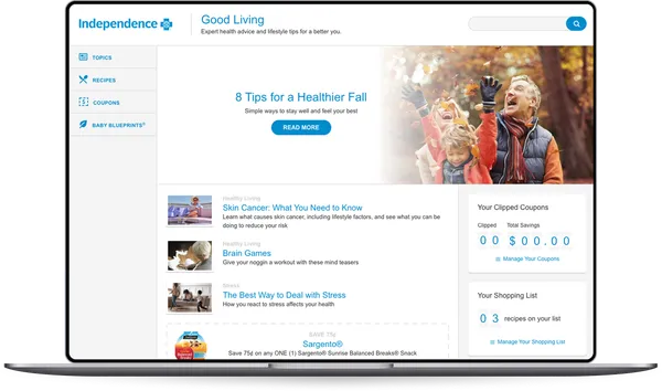 Healthy Living Engine platform on multiple devices