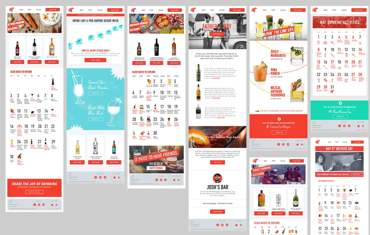 Collection of Drizly email designs